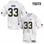 Notre Dame Fighting Irish Youth Shayne Simon #33 White Under Armour Authentic Stitched College NCAA Football Jersey RPZ7599WK